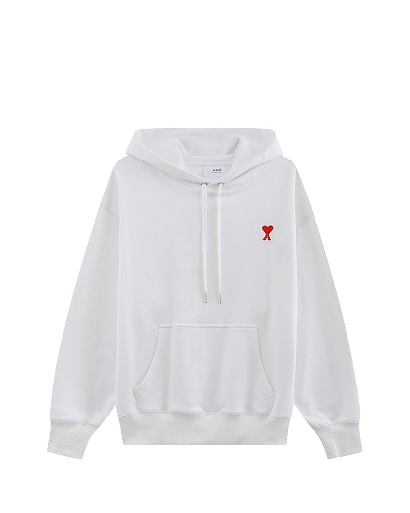 AMI Paris Ami de Coeur Small Heart Logo Hoodie White