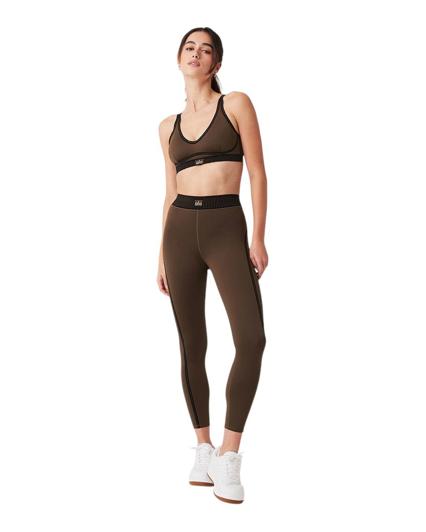 Alo Yoga Airlift Line Up Legging and Bra Espresso