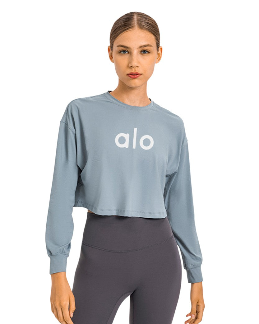 Alo Yoga Cropped Long Sleeve Top Modilan S124-MN