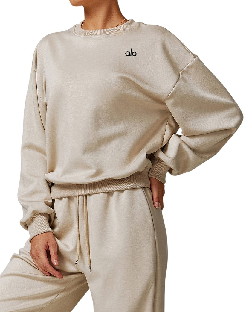 Alo Yoga Accolade Crew Neck Pullover Khaki px446-KH