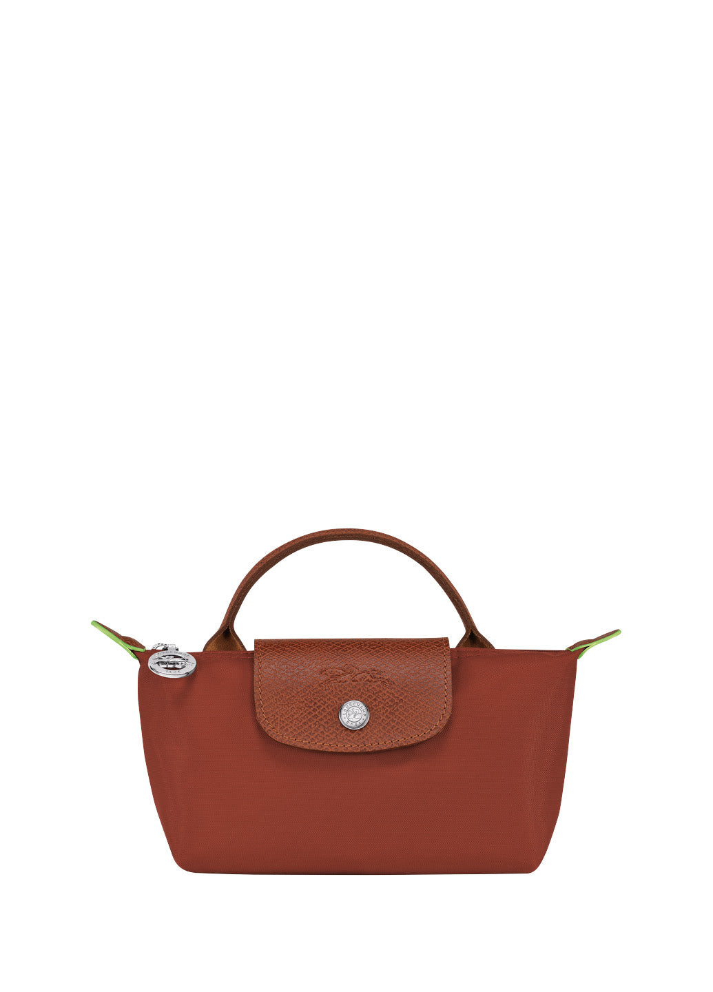 Longchamp Le Pliage Green Pouch With Handle Chestnut