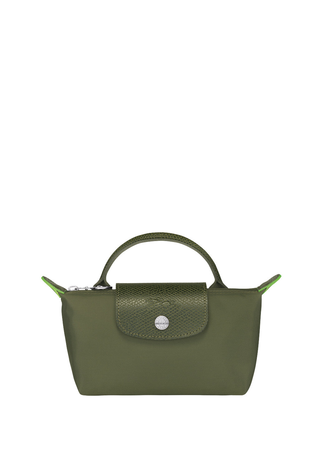Longchamp Le Pliage Green Pouch With Handle Forest