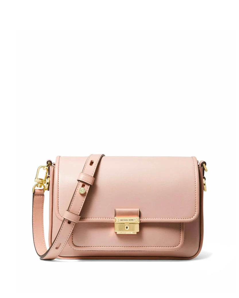 Michael Kors Bradshaw Medium Leather Messenger Bag in Soft Pink