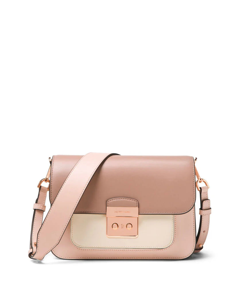 Michael Kors Sloan Editor Leather Shoulder Bag Nude Pink