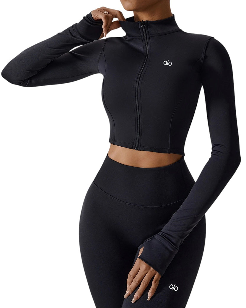 Alo Yoga Sleek Zip Jacket Black
