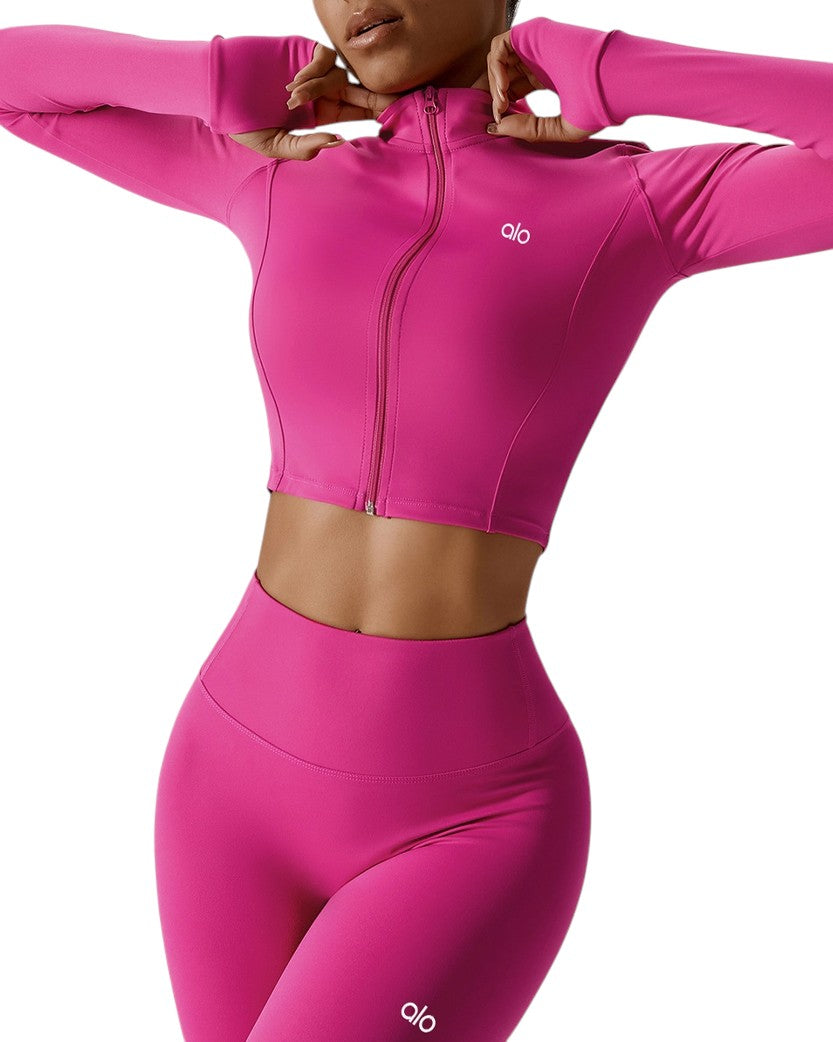 Alo Yoga Sleek Zip Jacket Magenta