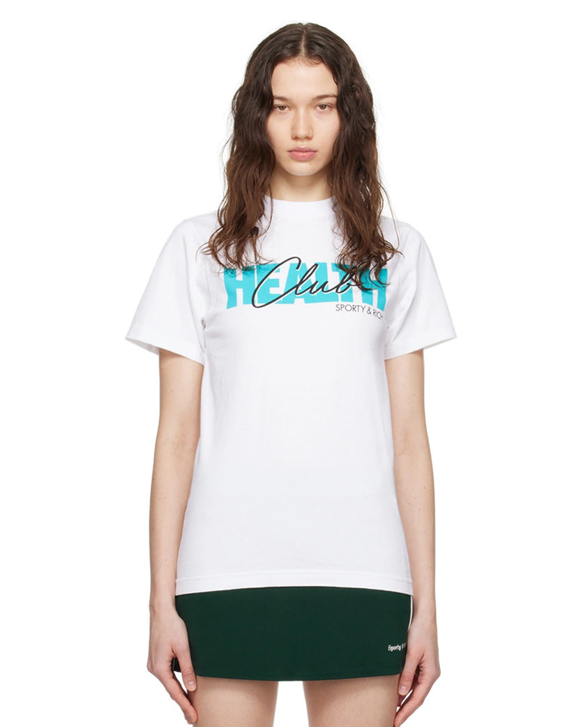 Sporty & Rich 80s Club T-Shirt White/Dolphin