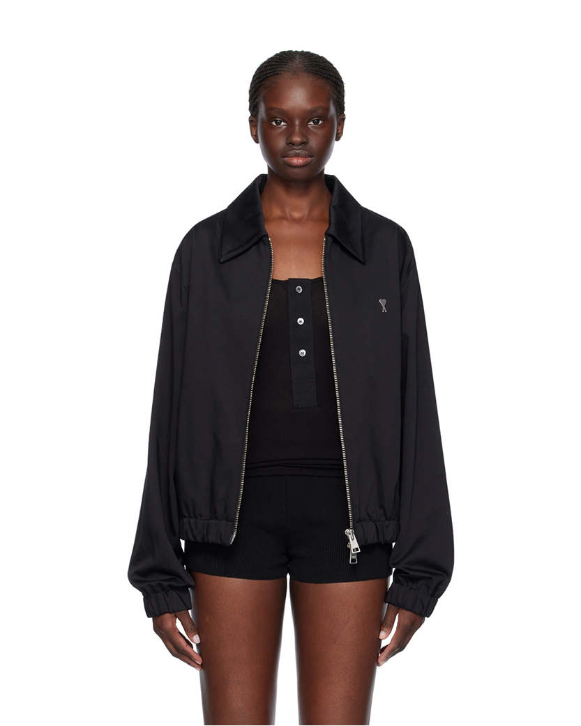 AMI Paris Ami de Coeur Zipped Jacket Black