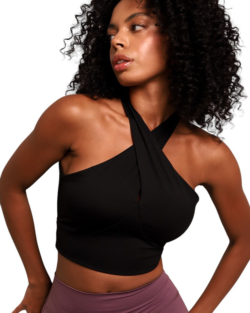 Alo Yoga Cross Strap Sports Top Black