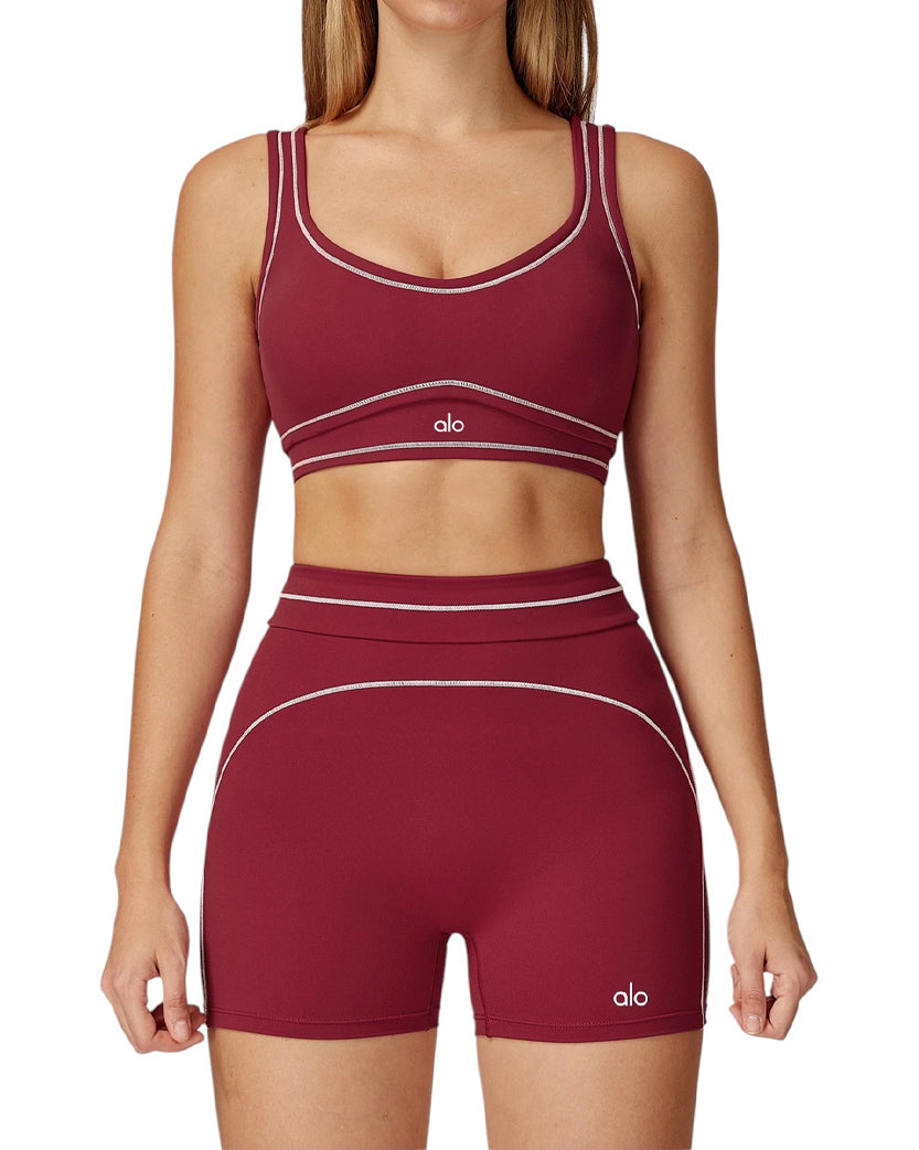 Alo Yoga Pulse Bra Red