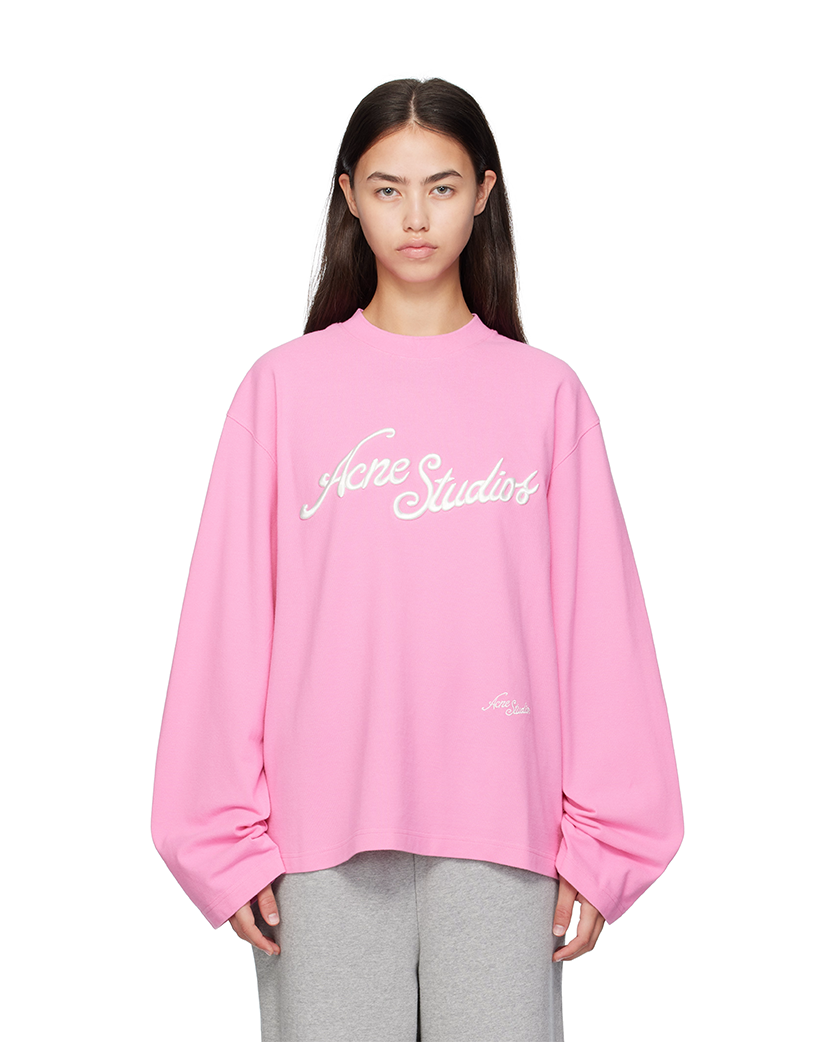 Acne Studios Exford Tourist Logo Long Sleeve Bubble Pink