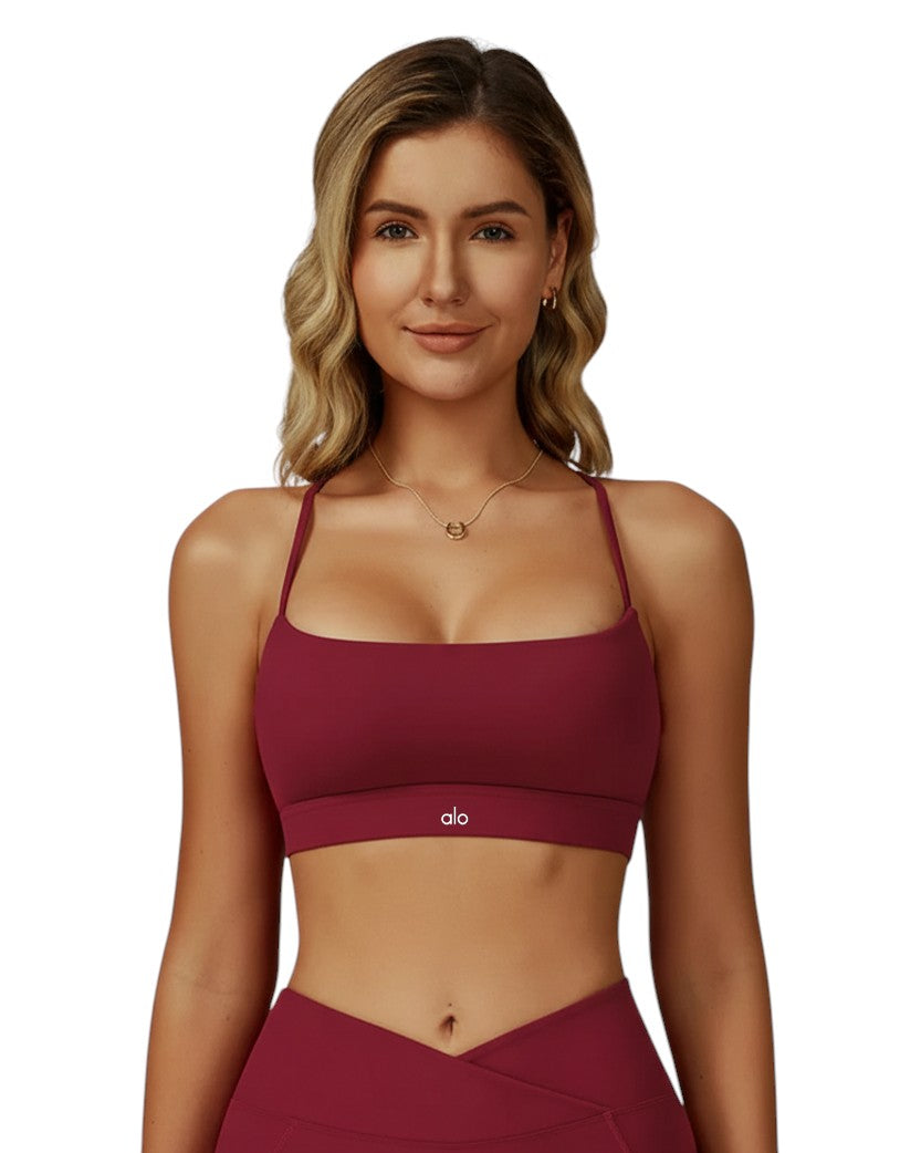 Alo Yoga CrossFlow Bra Red