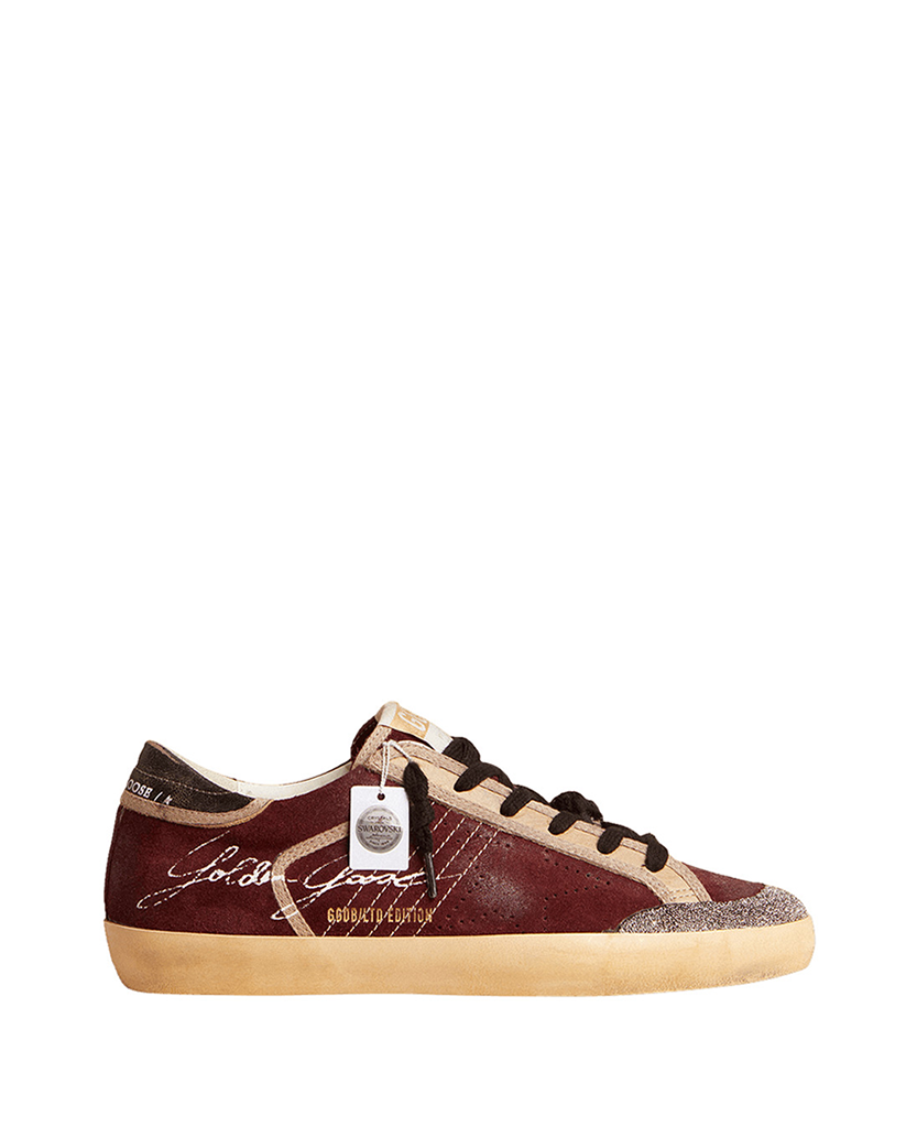 Golden Goose x Swarovski Super-Star Penstar LAB Burgundy