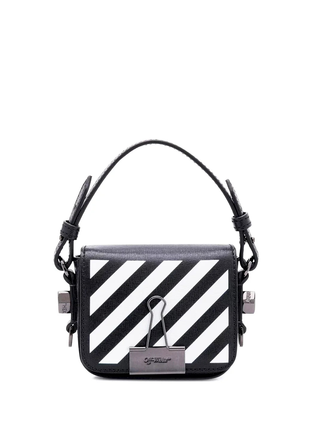 Off White Diagonal Baby Flap Bag Black