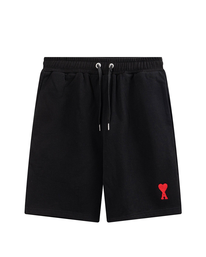 AMI Paris Cotton Shortened Shorts Black