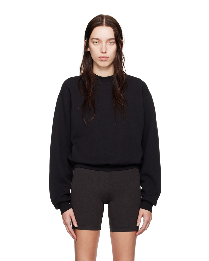 Skims Cotton Fleece Classic Sweatshirt Black