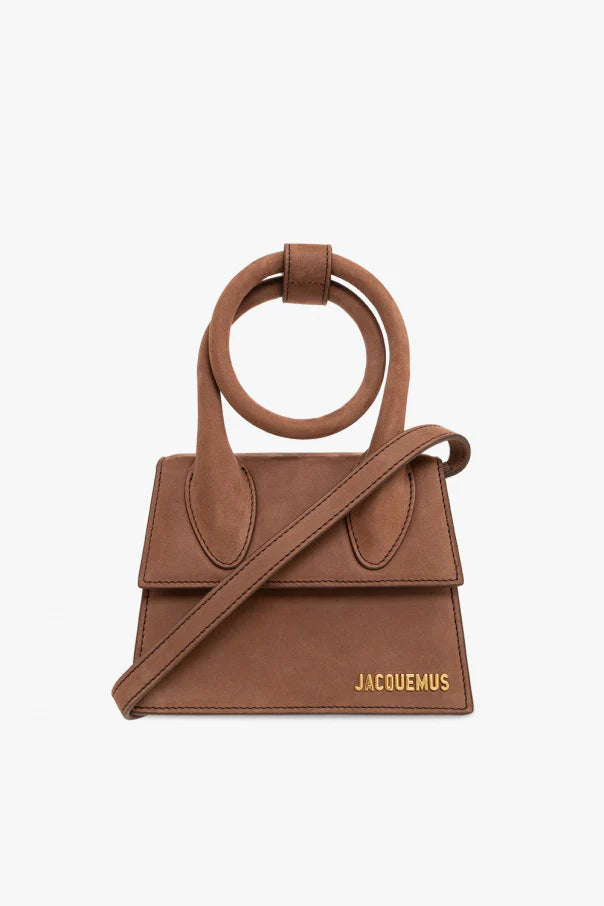 Jacquemus Le Chiquito Noeud Suede Brown