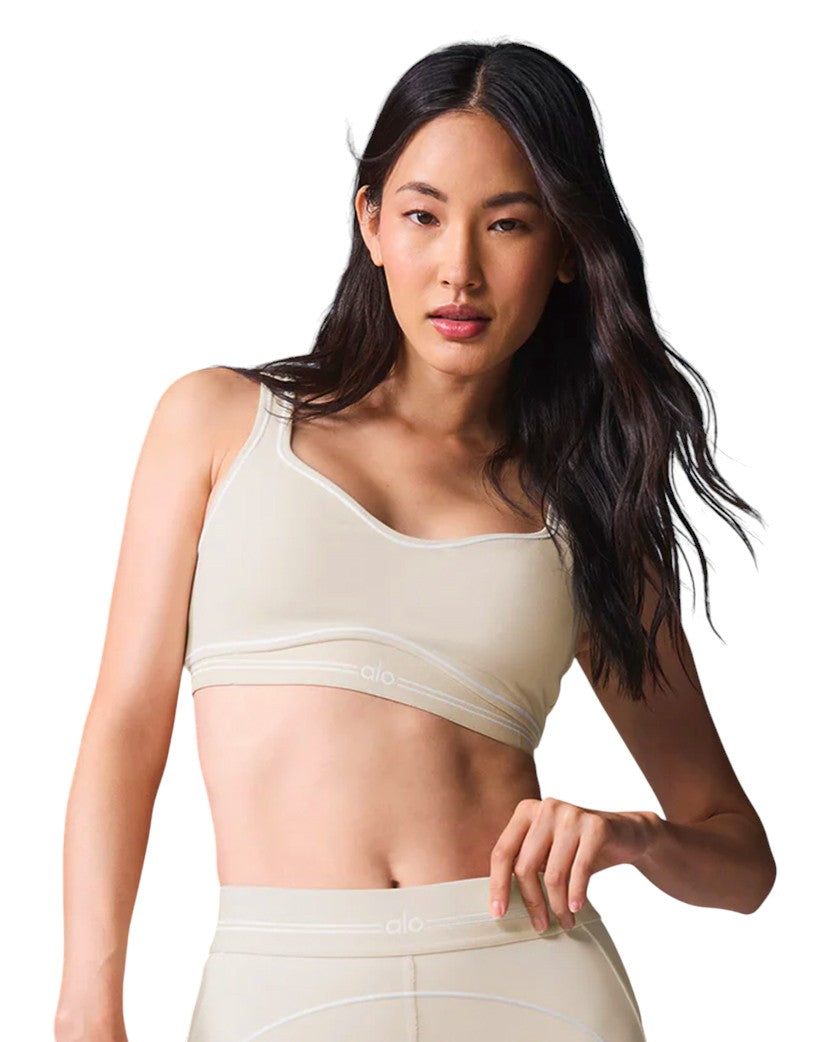 Alo Yoga Airbrush Heart Throb Bra Beige