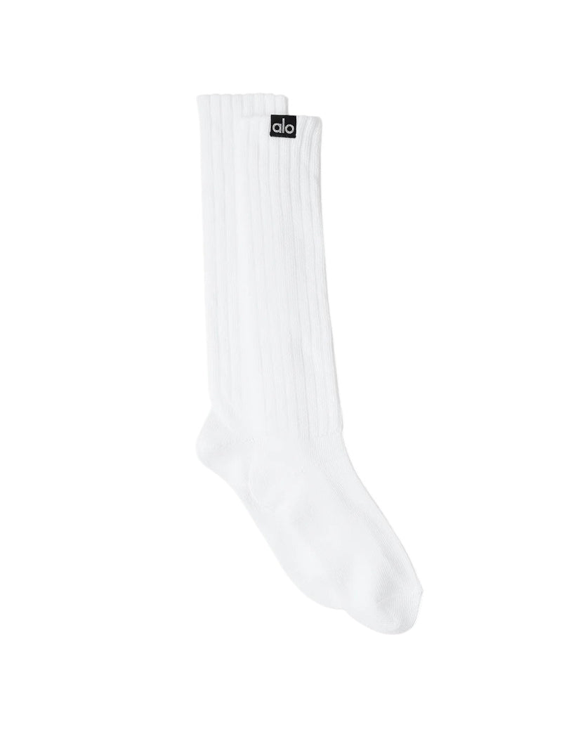 Alo Yoga Unisex Scrunch Socks White