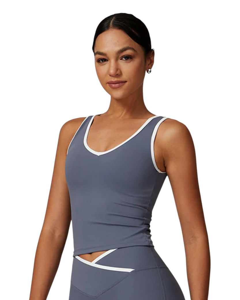 Alo Yoga Contrast Line Tank Grey 88434-GY