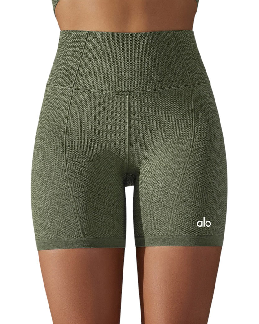 Alo Yoga Tight Fit Sports Shorts Olive