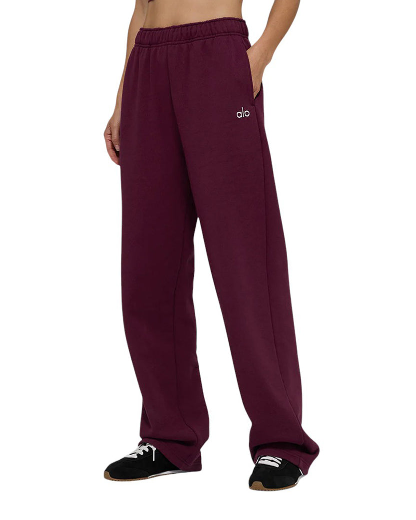 Alo Yoga Accolade Straight Leg Sweatpant Burgundy