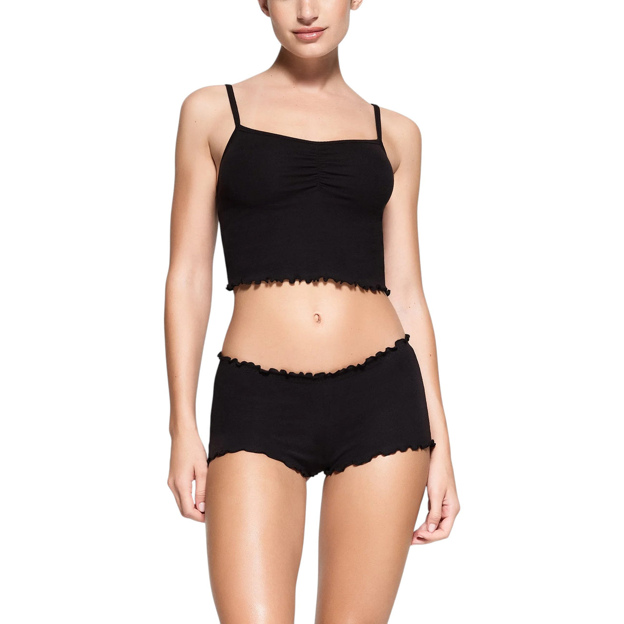 Skims Logo Pointelle Cami Onyx