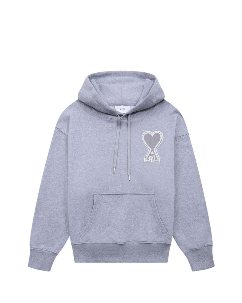 AMI Paris Oversize Ami de Coeur hoodie Grey