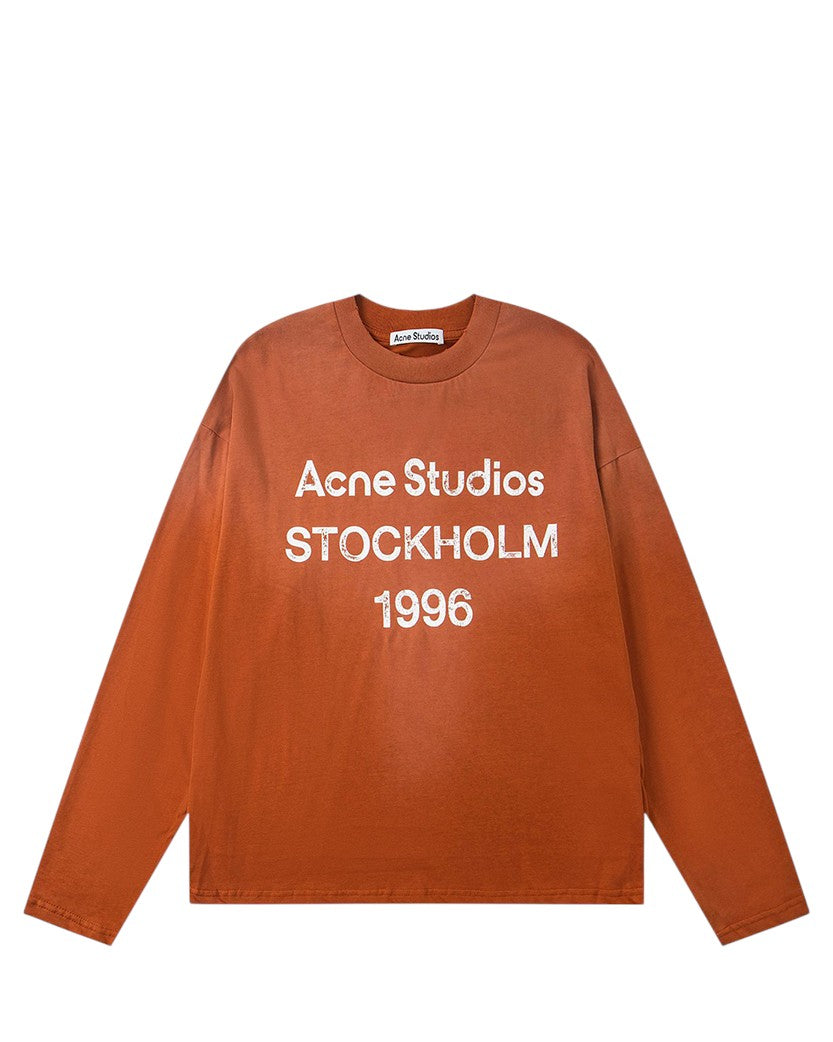 Acne Studios Stamp Logo Long Sleeve Orange