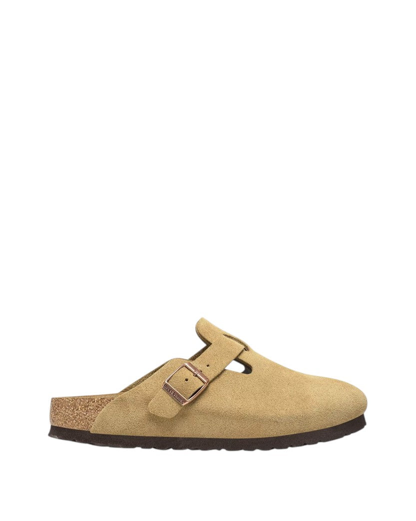 Birkenstock Boston Soft Footbed Suede Leather Latte Cream