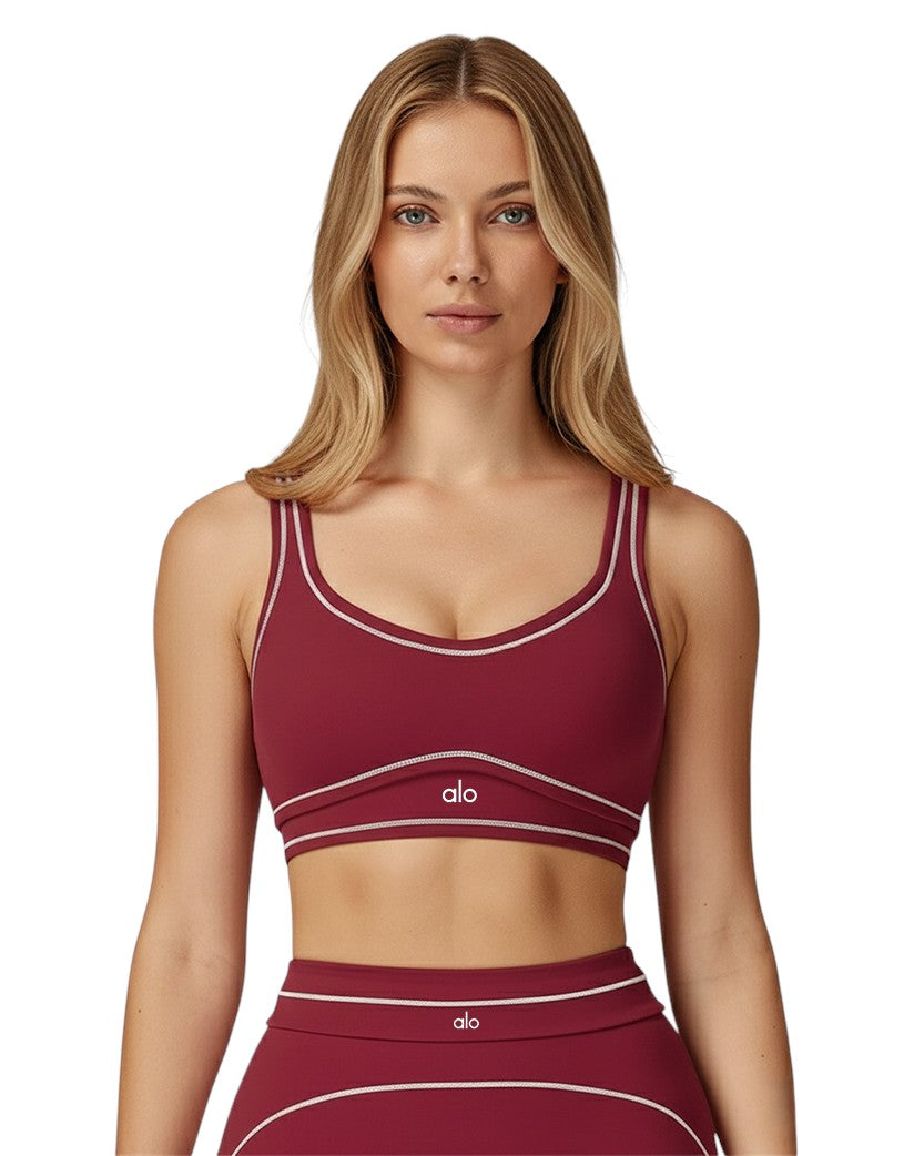 Alo Yoga Pulse Bra Red