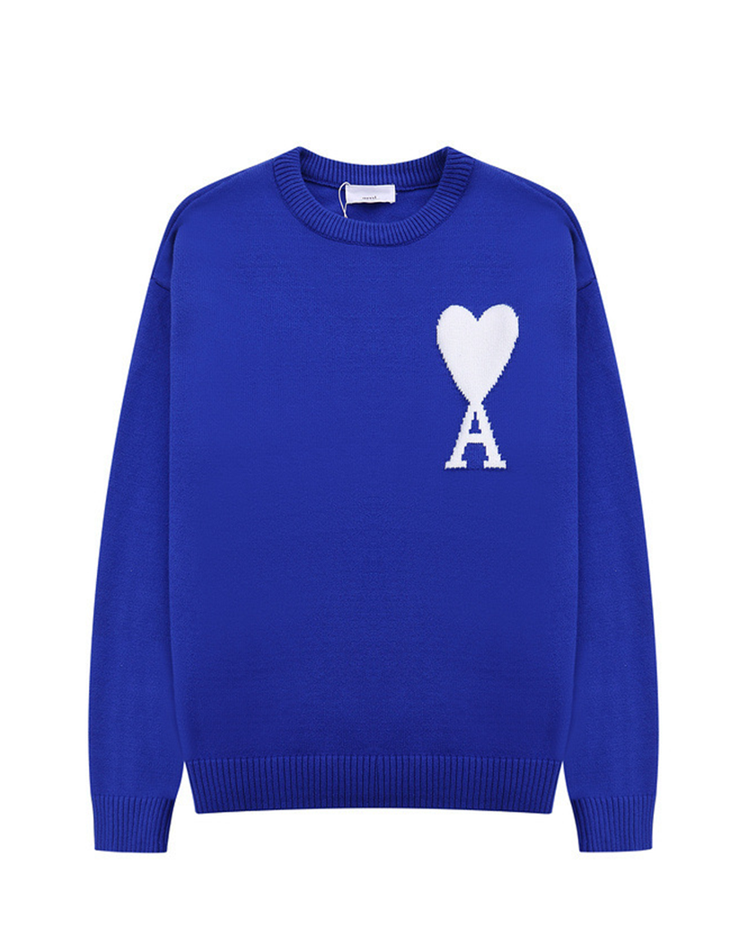 AMI Paris Ami De Coeur Oversize Sweater Blue