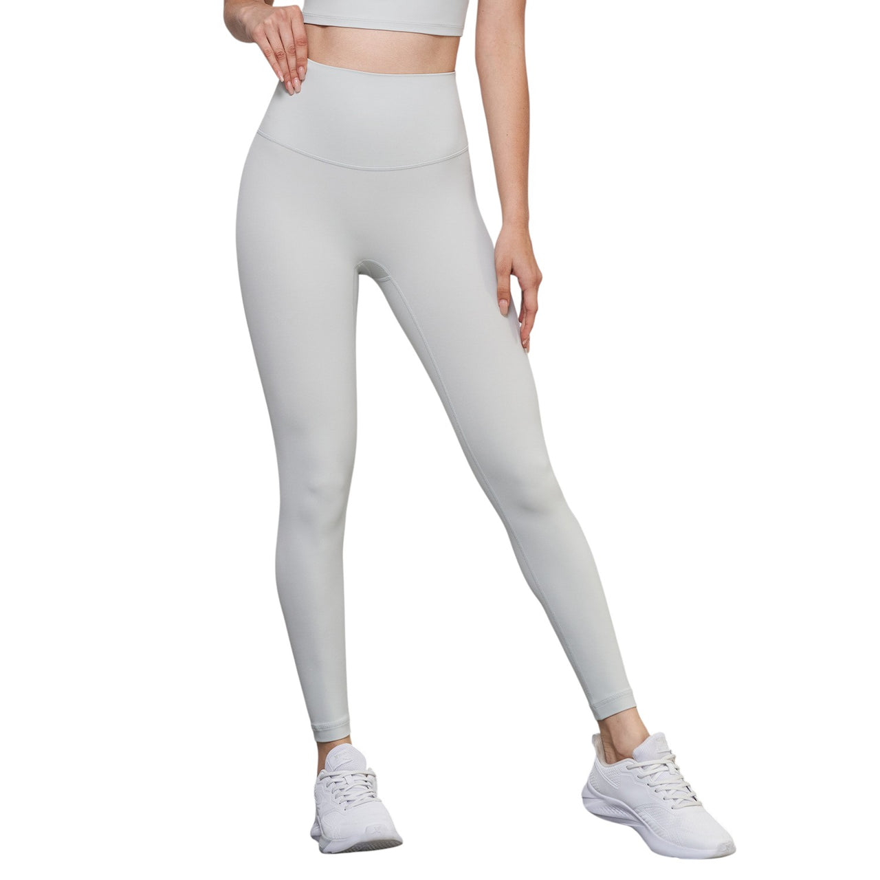 Alo Yoga Stretch High Waist Sports Leggings Light Gray D19108-LGR