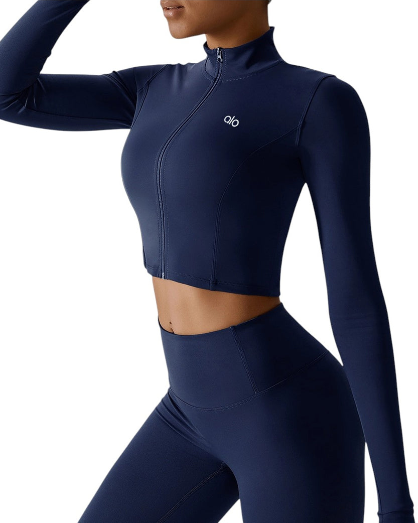 Alo Yoga Sleek Zip Jacket Dark Blue