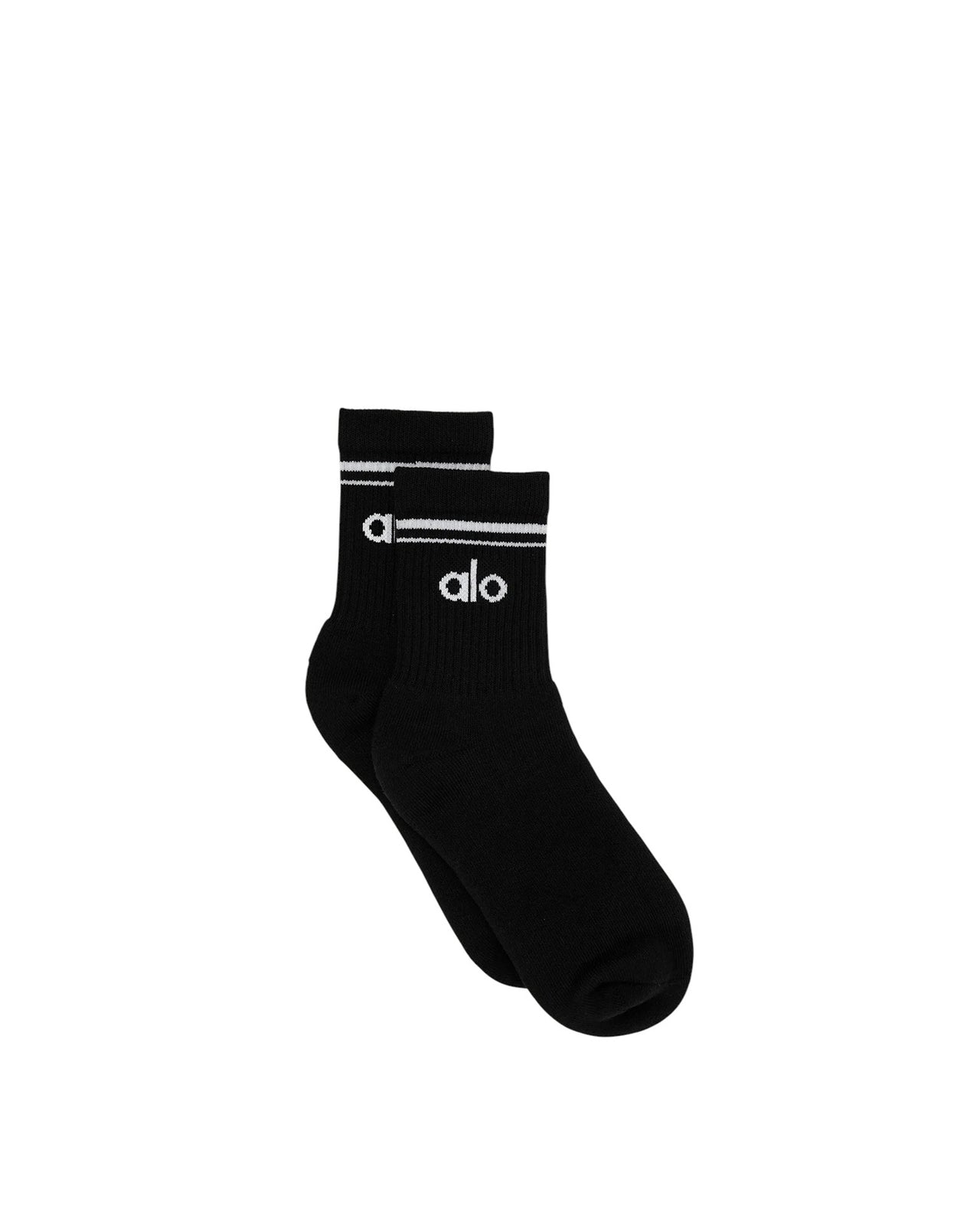 Alo Yoga Unisex Half-Crew Throwback Socks Black/White
