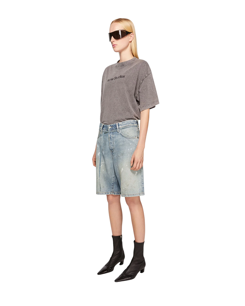 Acne Studios Loose-Fit Denim Shorts Blue
