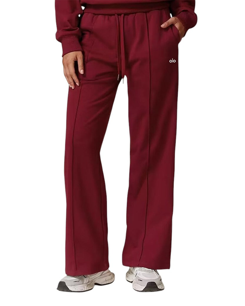 Alo Yoga Accolade Straight Line Sweatpant Cherry Red