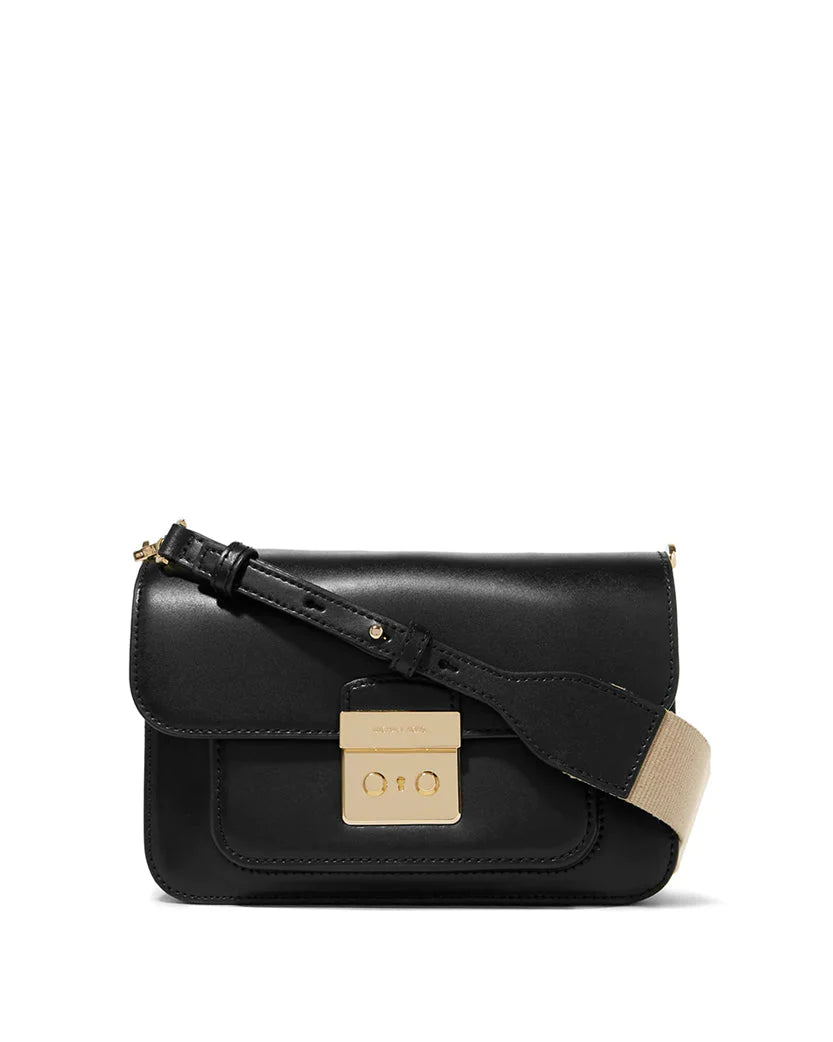 Michael Kors Sloan Editor Leather Shoulder Bag Black