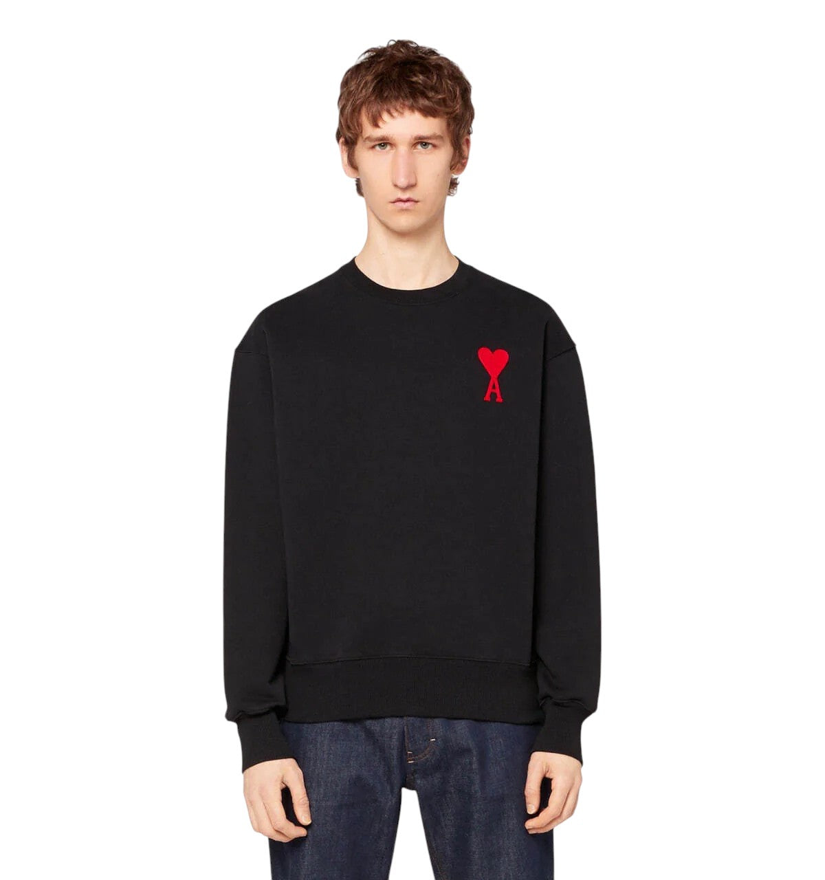 AMI Paris Ami de Coeur Crewneck Sweatshirt Black
