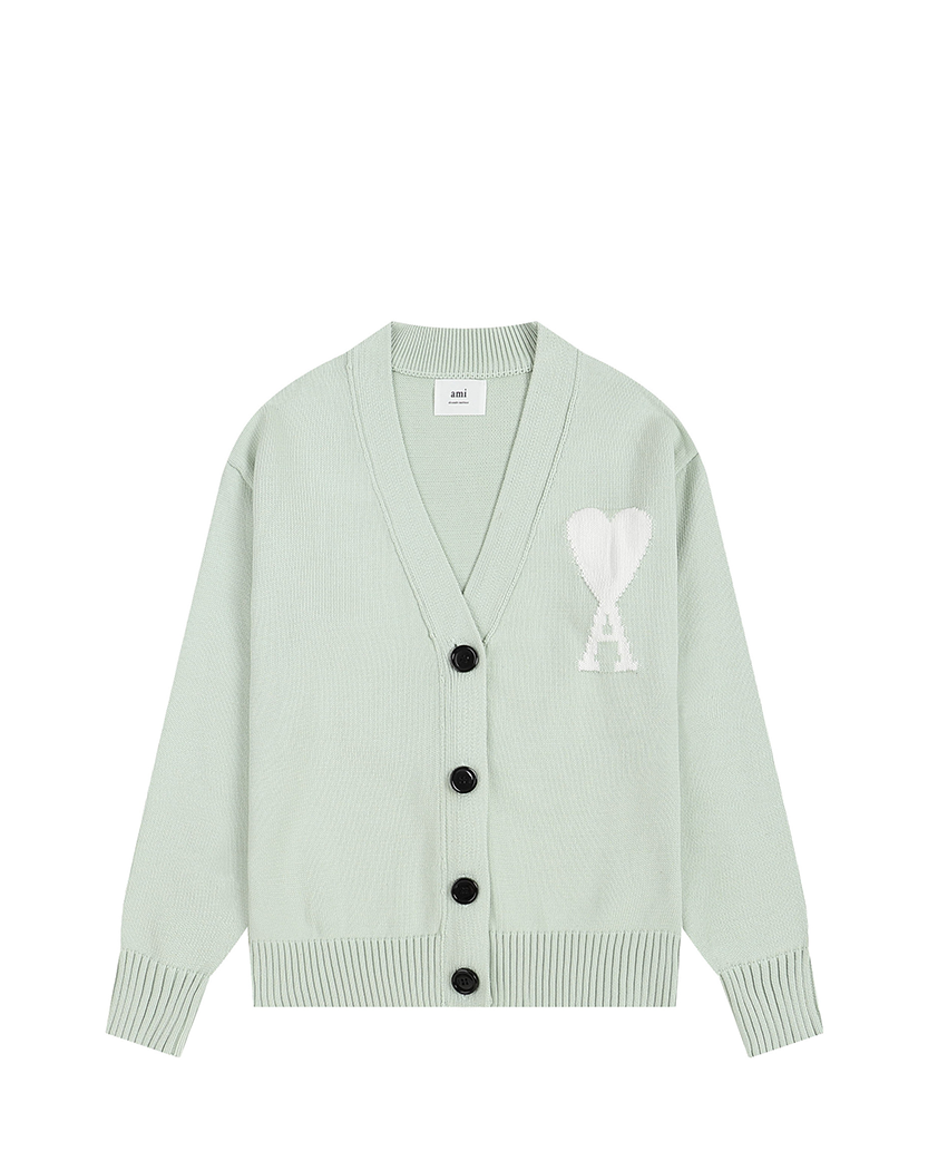 AMI Paris Ami de Coeur Cardigan Mint