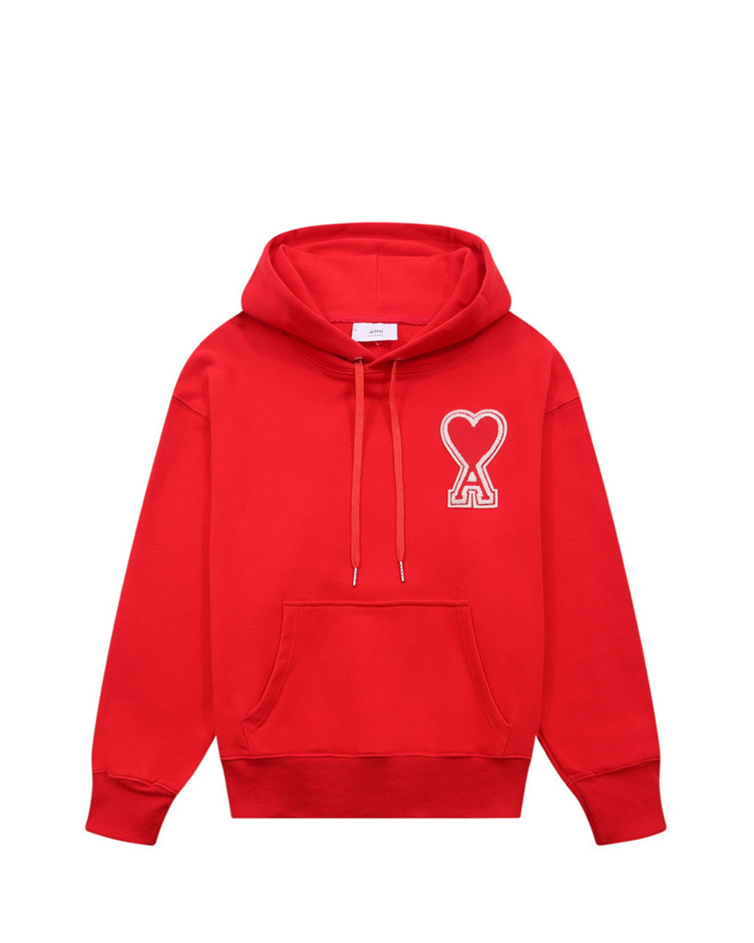 AMI Paris Oversize Ami de Coeur hoodie Red