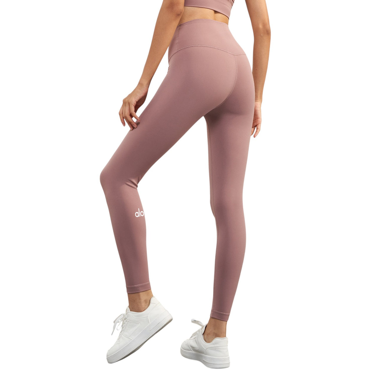 Alo Yoga Stretch High Waist Sports Leggings Pastel Pink D19108-PPK