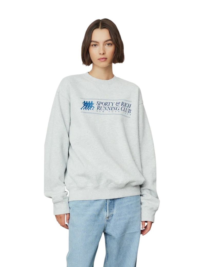 Sporty & Rich 94 Running Club Crew Sweat Heather Grey