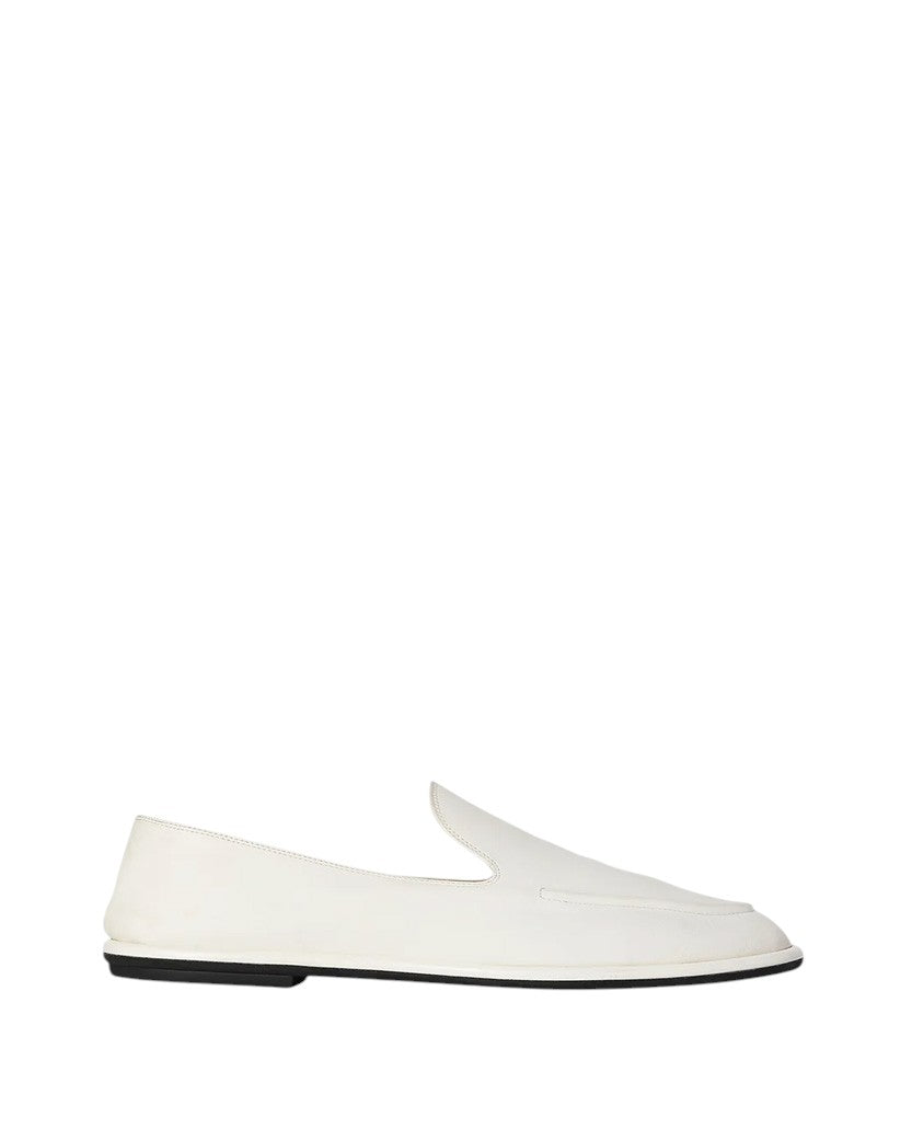 The Row Canal Loafer in Leather Milk
