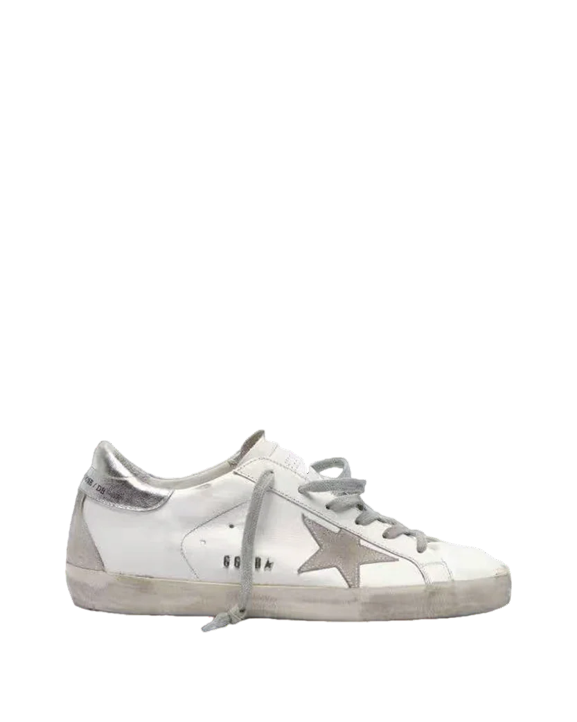 Golden Goose Superstar Sneakers White and Silver Leather