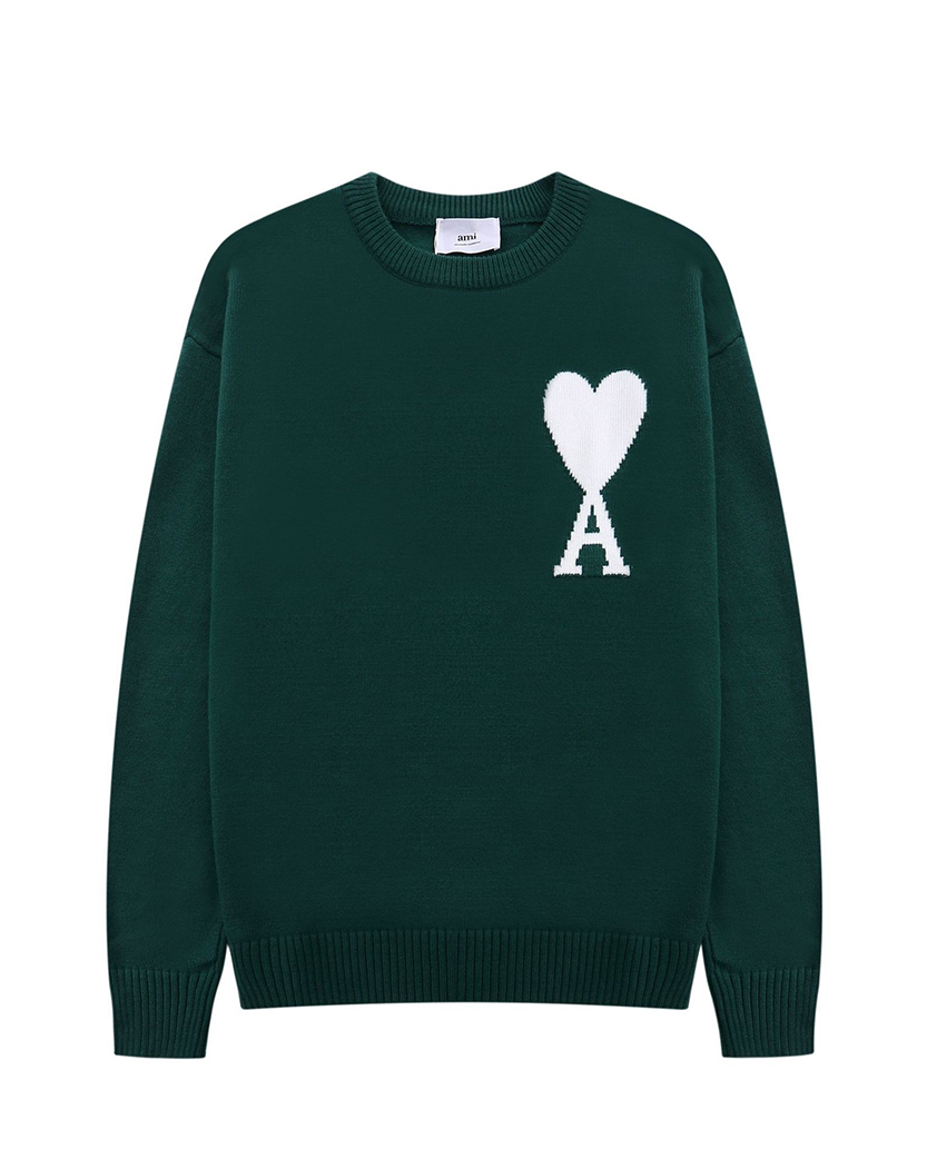 AMI Paris Ami De Coeur Oversize Sweater Green