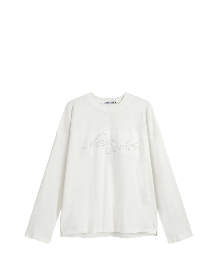 Acne Studios Exford Tourist Logo Long Sleeve Optic White