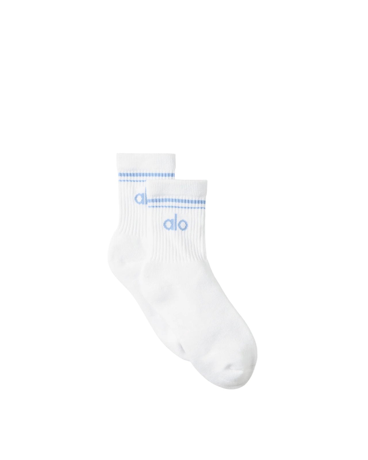 Alo Yoga Unisex Half-Crew Throwback Socks White/Blue