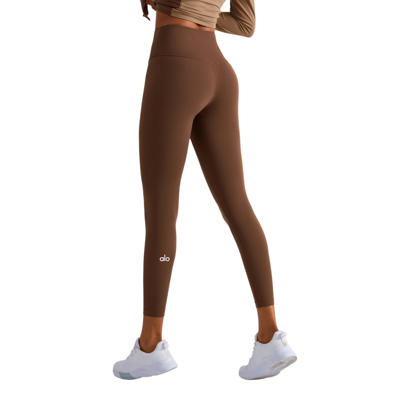 Alo Yoga Stretch High Waist Sports Leggings Brown D19108-BN