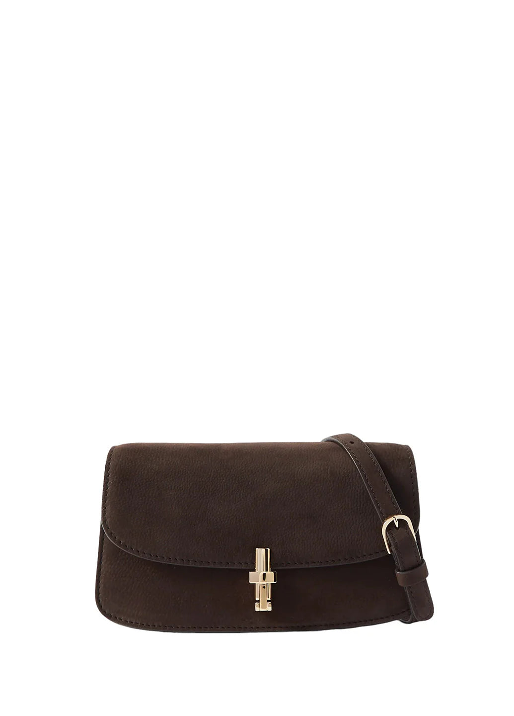 The Row Sofia Mini Nubuck Bag in Dark Brown